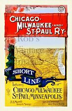 Milwaukee Road Short Line Art Print Poster  1890s CMSP Train Railroad 13 x 19  picture