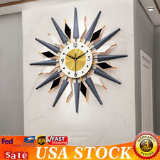 23.6 Inch Large Starburst Metal Wall Clock Wall Art Decor Clock Modern Europe US picture