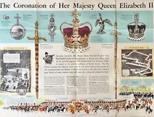 The Coronation Of Her Majesty Queen Elizabeth II information poster 1953 picture