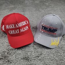 Lot Of 2 Official 45 Donald Trump 2020 MAGA Hat Adjustable Red Gray picture