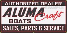 ALUMA CRAFT BOATS VINTAGE OLD SCHOOL SIGN REMAKE BANNER ART MURAL VARIOUS SIZES picture