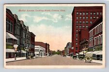 Canton OH-Ohio, Market Avenue Looking North, Antique Vintage c1920 Postcard picture