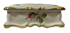 Vtg Rosenthal Pompadour Porcelain Trinket/Jewelry Box Gold Floral Rose Germany picture