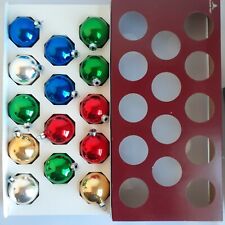 Vintage Holiday Time 14 christmas glass ornaments Balls Mixed Colors Made in USA picture