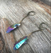Kekleke earrings in anodized crystal geodes.( set of 3 ) picture