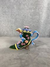 Vintage Unique Shoe Heel Tea Pot With Flowers picture