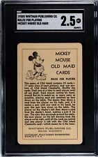 1930s Whitman Publishing Mickey Mouse Old Maid Rule Card SGC Graded 2.5 Good+ picture