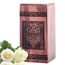 Small Wooden Cat Cremation Urns For Adult Men Ashes picture