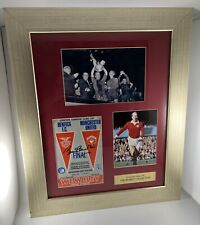 SIR BOBBY CHARLTON Hand Signed 1968 European Cup Presentation w/COA Photo Proof picture