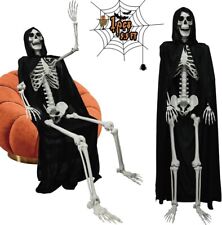 5.4Ft/165Cm Halloween Skeleton, Poseable Full Size Skeleton with Black Cloak picture