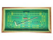 Nevada Dice Craps Table Game Crestline Mfg Solid Wood Table Top w/Box Vintage  picture