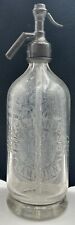 Vintage H J Hands Chipping Campden Aerated Water Glass Seltzer Bottle Etched UK picture