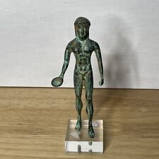 Interesting Vintage Bronze Archaic Greek Figure Made In Italy picture