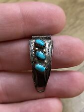 VTG STERLING SILVER TURQUOISE ONE WATCH TIP CPH CHARLIE PAULINE HANNAWEEKE ZUNI picture