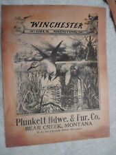 BEAR CREEK MONTANA HARDWARE FUR CO WINCHESTER DUCK HUNTING ADV picture