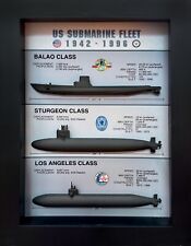 US Submarine Fleet Shadow Box Display, Balao, Sturgeon, Los Angeles, WW2 picture