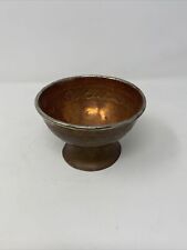 Antique Vintage Copper Bowl Cup Pedestal Dish Hammered Tooled Ornate picture