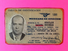 Mexican Cap Enrique Zapata Buttner Mexicana Aircraft Pilot License ID 1962 picture