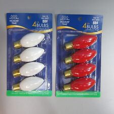 Holiday Time C9 Replacement Bulbs 1- 4pk Red & 1- 4pk White (8 bulbs total) picture