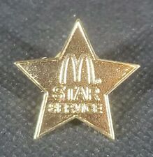 McDonald’s Crew Member Pin Official Star Service Lapel Push Tac Gold Color picture