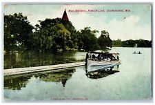 Oconomowoc Wisconsin WI Postcard Mail Steamer Fowler Lake c1908 Vintage Antique picture