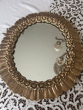 Gold Victorian Baroque Rococo Gilded Lace Syrocco Wood Oval Mirror Table Or Wall picture