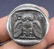 ANCIENT GREEK OLD SILVER TETRADRACHM COIN ATHENS ATTICA OWL 500BC picture
