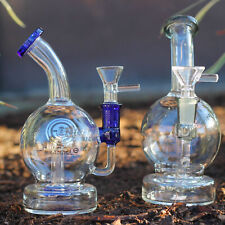 7 INCH MINI Bong Water Pipe Encore Ball Globe Hanger Color Marble Glass Hookah picture