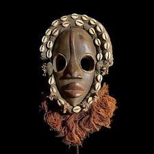 African Mask Hand Carved Décor carved wooden Hanging Dan Mask Deangle-G1359 picture