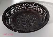 Japanese Traditional Bamboo Basket Bowl Wood Woven Lacquerware with chopsticks picture