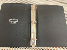 Sterling Antique Leather Loose Leaf Book 3 Ring Binder Leather Patent 1940’s picture