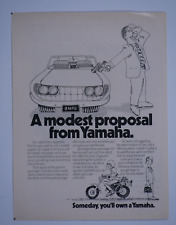 1974 Yamaha Vintage Kill Your Car Someday You'll Own Original Print Ad 8.5 x 11