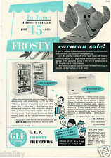 1959 Print Ad of GLF Frosty Freezers Miss Frosty 22 & Frosteen 17 Caravan Sale picture