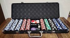 500 Clay Poker Chip Set Tournament Pro Series Red Blue Green Black Playing Cards picture