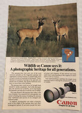 Vintage 1983 Canon Original Print Ad Full Page - Wildlife As Canon Sees It picture