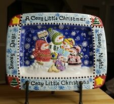 Brother Sister Studio A Cozy Little Christmas tray 1999 Unique Rare to find  picture