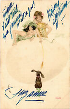 PC KIRCHNER, ARTIST SIGNED, EGG AND BUNNY, ART NOUVEAU, D 6-3 (b48474) picture