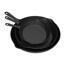 Frying Pans-Set of 3 Cast Iron Pre-Seasoned Nonstick Skillets in 10”, 8”, 6” picture