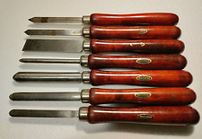 Vintage Craftsman Lathe Chisel Lot 7pc USA Made,Wood Handle picture