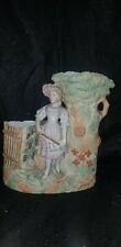 ANTIQUE HEUBACH ? BISQUE TEACHER WITH POINTER & BOOK KATE GREENAWAY SPILL VASE picture