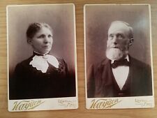 Early Antique Photo Lot of 2 Portrait Card Couple Hayden Lowell, Mass picture