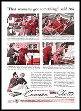 1938 Cannon Sheets Vintage PRINT AD Bed Linens Art Home Decor Married Couple picture