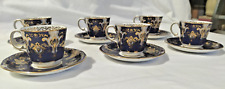 Derby Stunning Rare 6 x Royal Crown Derby Hardy Brothers Demitasse Cup Saucer AF picture