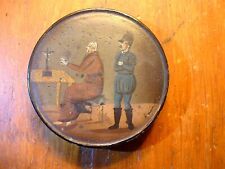 Antique 18Th / 19ThC Hand Painted Continental Snuff Box with Soldier & Priest picture