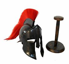 Medieval 300 Spartan Armor Helmet Greek King Leonidas With Wooden Stand Gift picture