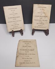 Constitution BY-LAWS Clark Mills Lodge, Clark Mills Oneida County, NY, Lot of 3 picture