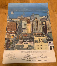 STREAMLINER CITY OF SAN FRANCISCO RAILROAD MENU 1957 ORIG from LUNCH picture