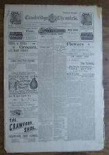 June 17 1893 Cambridge Chronicle Ma. Newspaper - Tribute to Edwin Booth  picture