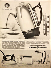 1960 General Electric Coffee Maker Print Ad Iron Can Opener Mixer Kitchen picture