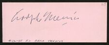 Adolphe Menjou d1963 signed 2x5 auto on 4-12-48 at El Patio Theater Music Box picture